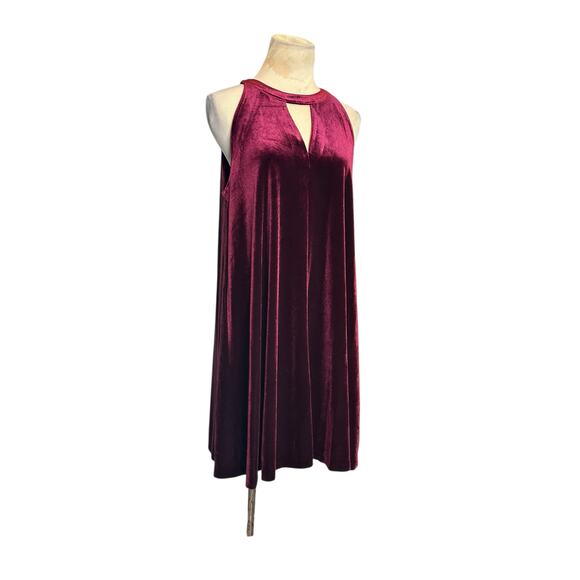 Cynthia Rowley Burgundy Velvet Sleeveless Trapeze Dress Size Medium - Picture 15 of 16